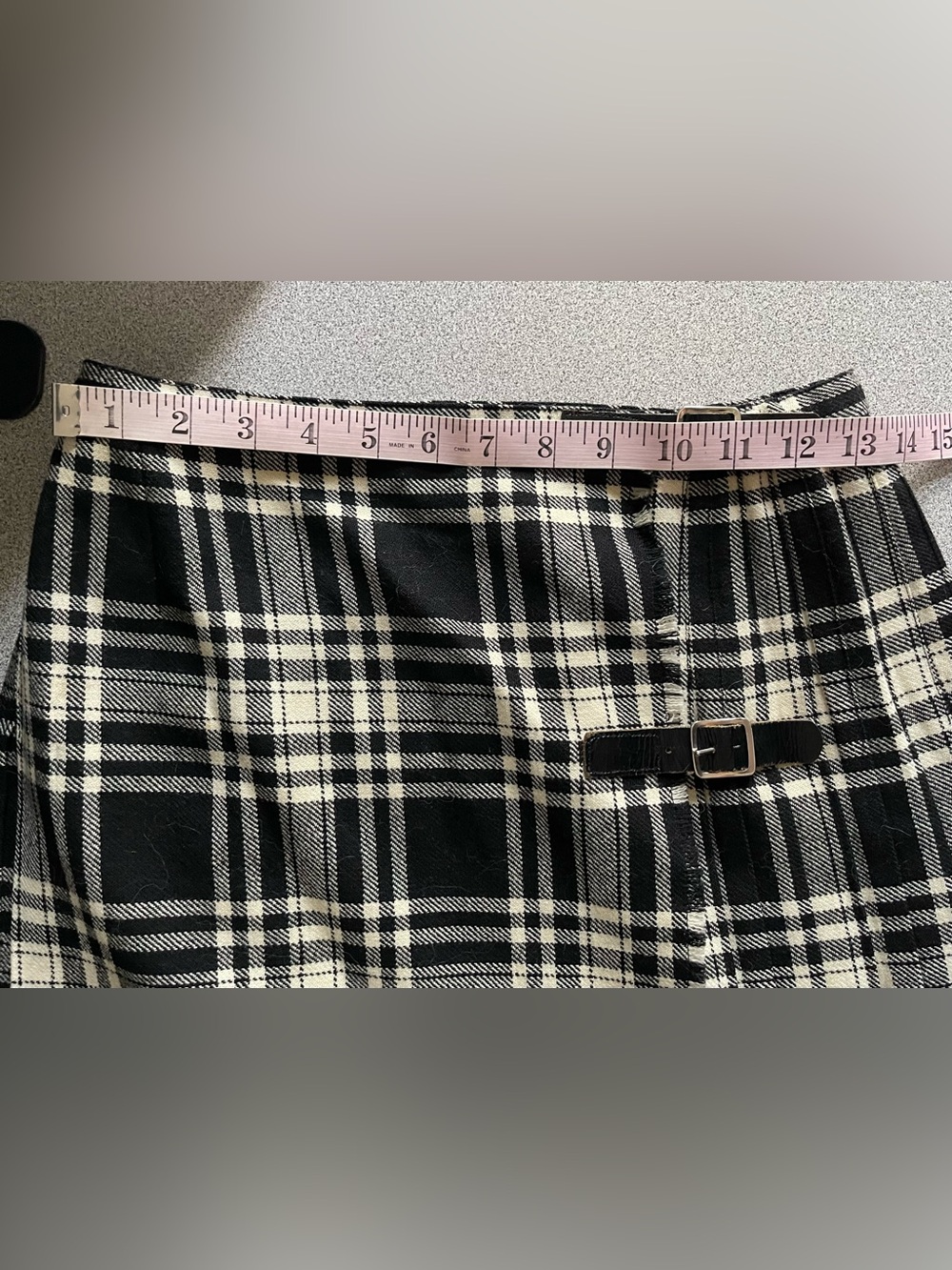 Browns Of Bermuda Plaid Black & White Kilt Wrap Skirt - Picture 6 of 8